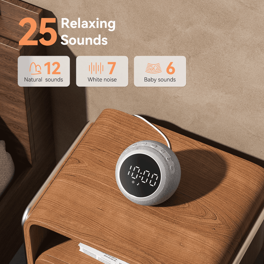 Dreamegg Sound Machine for Sleep, White Noise Machine with Alarm Clocks for Bedrooms, Gray